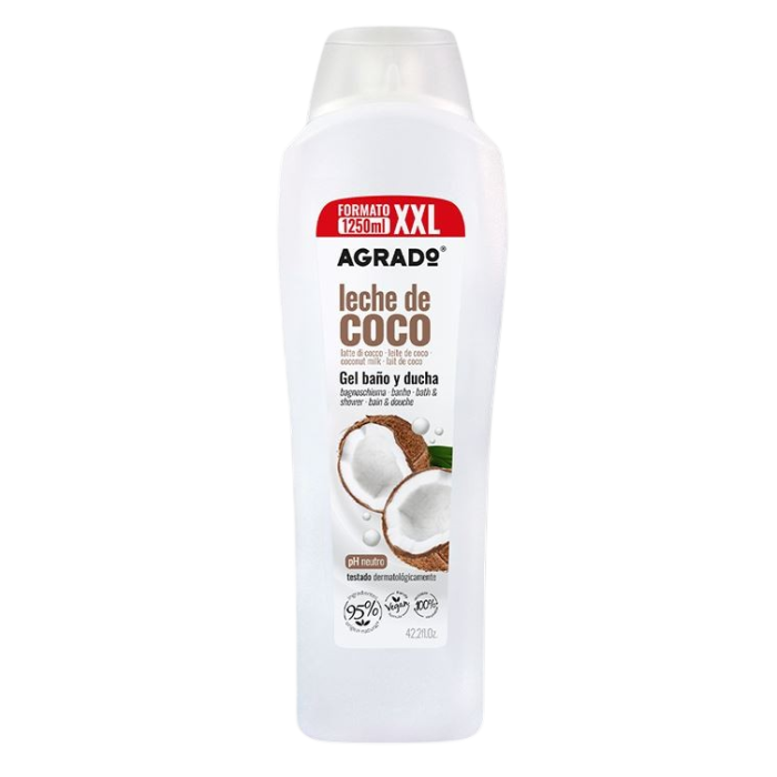 Gel de Baño y Ducha Xxl Leche de Coco 1250 ml - Agrado - 1
