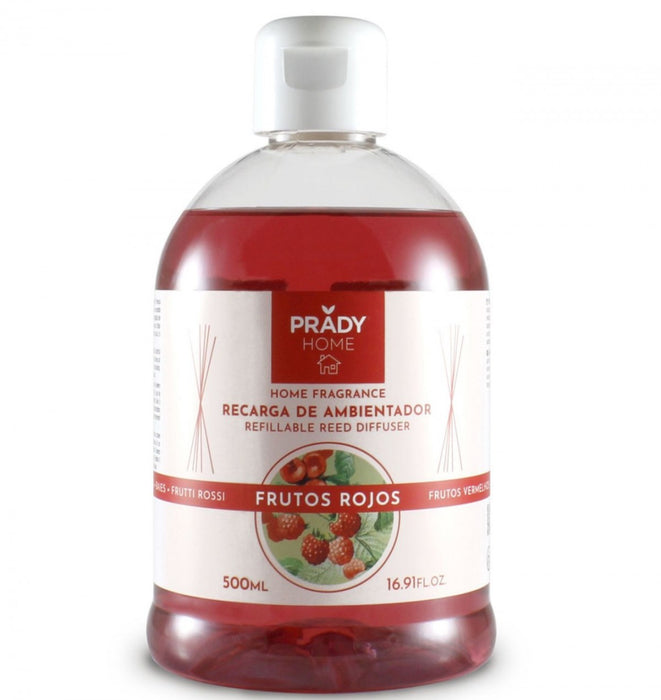 Recambio Mikado 500 ml | Ambientador en Formato Ahorro para Difusores con Varillas - Prady : Frutos Rojos - 1