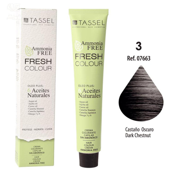 Tinte Fresh Colour sin Amoniaco 100ml - Tassel : 3 Castaño Oscuro - 1