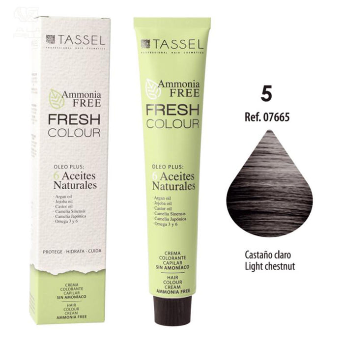 Tinte Fresh Colour sin Amoniaco 100ml - Tassel : 5 Castaño Claro - 1