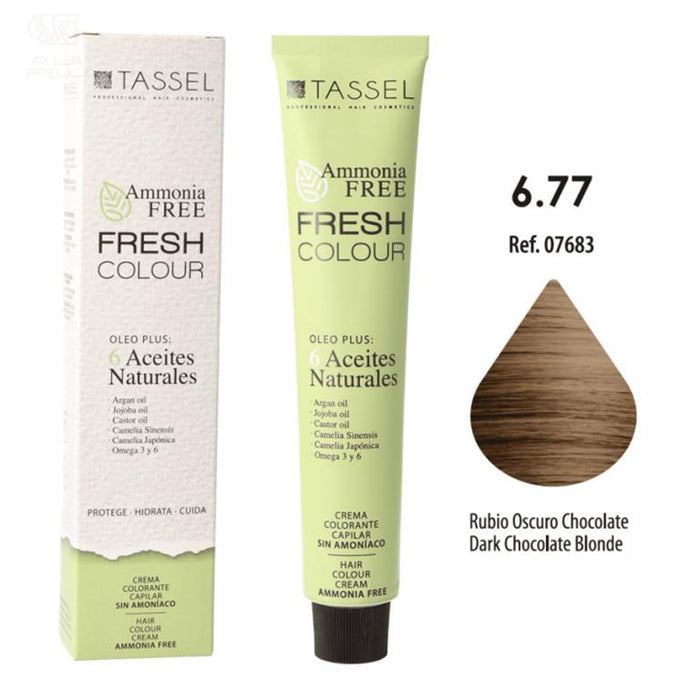 Tinte Fresh Colour sin Amoniaco 100ml - Tassel : 6.77 Rubio oscuro chocolate - 1