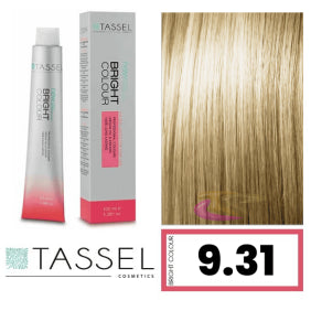 Tinte con Aceite de Argán y Queratina 100 ml - Tassel : 9.31 Rubio Muy Claro Dorado Ceniza - 1