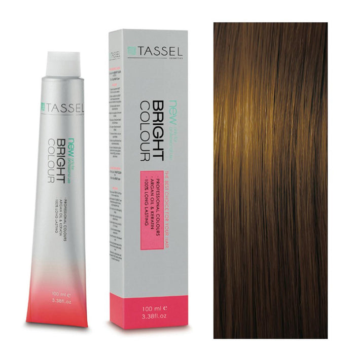 Tinte con Aceite de Argán y Queratina 100 ml - Tassel : 7.7 Rubio Medio Marrón - 1