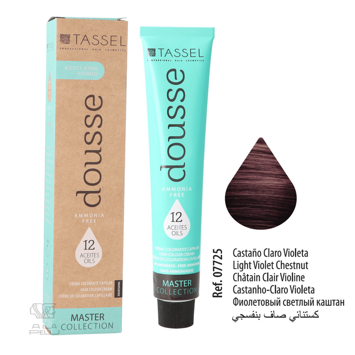 Tinte Dousse Sin Amoniaco - 29 Tonos Diferentes - 100 ml - Tassel - Tassel : 5.6 - CASTAÑO CLARO VIOLETA - 1