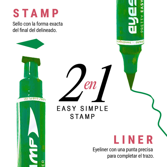 Delineador de Ojos + Sello Eyeliner - EyeStamp Medium Green - Trending Pro - 3